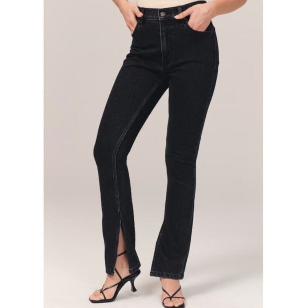 Abercrombie & Fitch Black Skinny High Rise Slit Jeans!